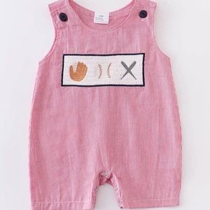 Stripe Baseball Boy Romper